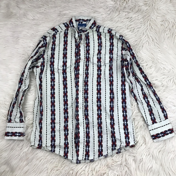 Wrangler Other - Wrangler Sz L Western Aztec Snap Button Down Shirt